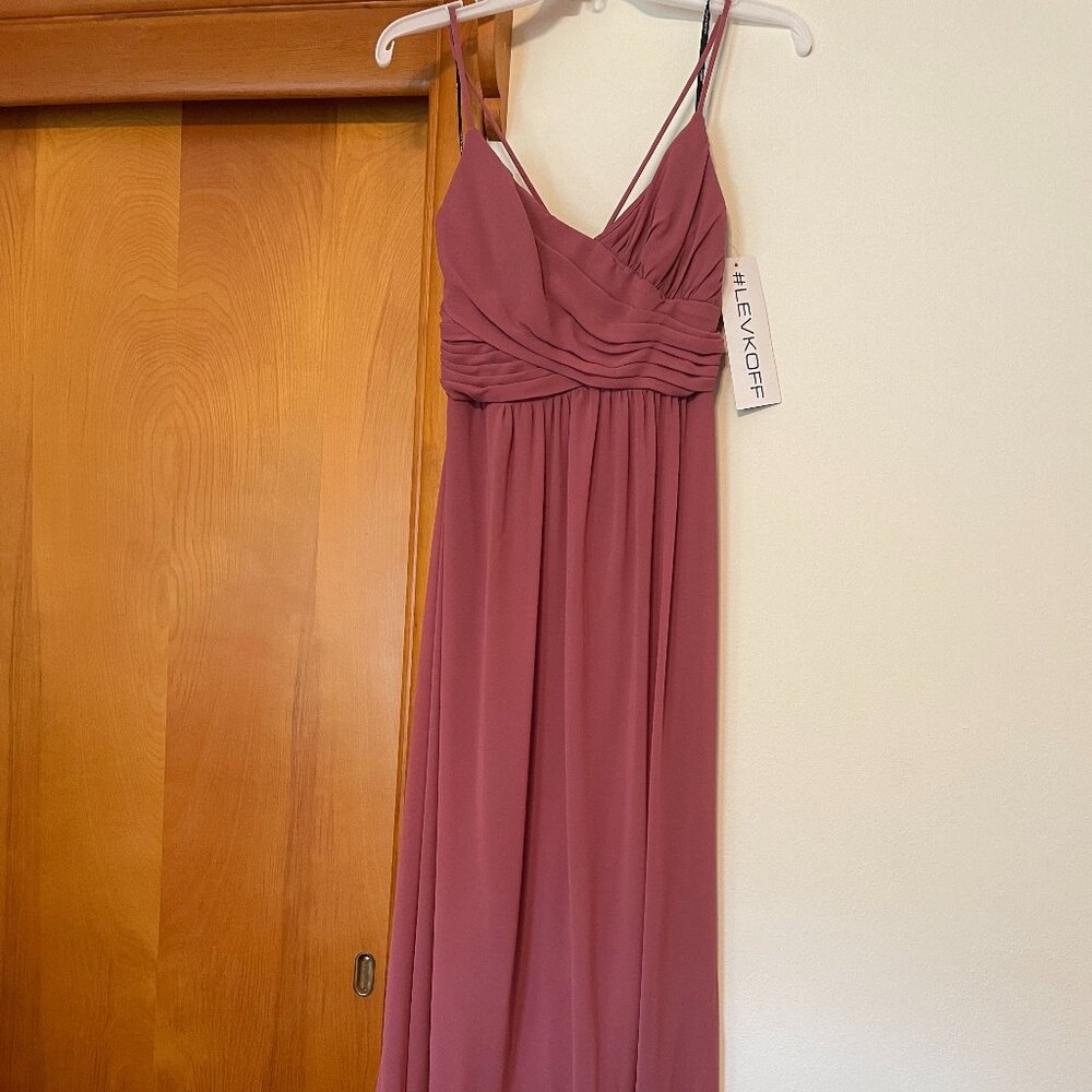 Levkoff Rosewood Chiffon Dress NWT